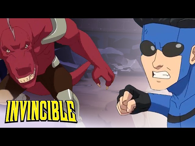 Invincible Fights Dinosaurus | Invincible Season 4