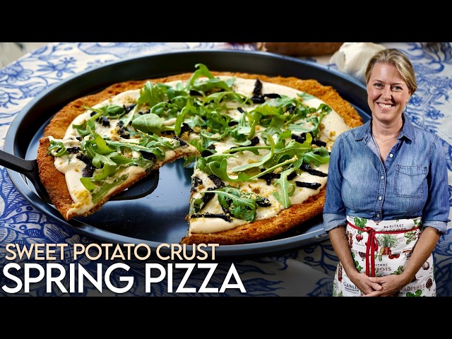 Level Up Pizza Night: Garlic Aioli Sweet Potato Crust Pizza!