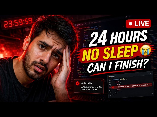 🔴 LIVE: 24 Hour Coding Challenge… No Sleep, Just Code | PART - 3 #coding #livecoding