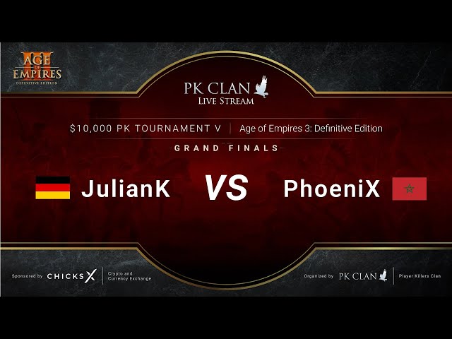 PK Tournament V | $10,000 — GRAND FINALS: JulianK vs. PhoeniX | Age of Empires 3: DE