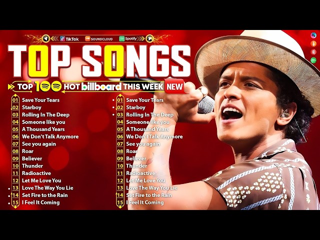 Bruno Mars, Adele, Ed Sheeran, Maroon 5, Dua Lipa, Rihanna, The Weeknd 💥 Billboard Top 50 This Week