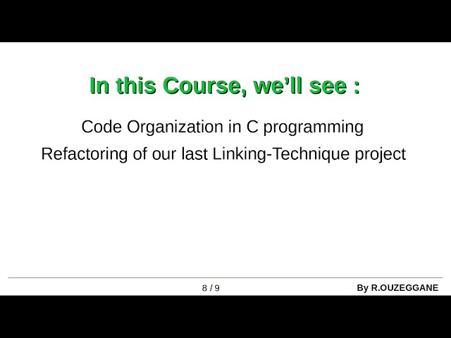 Linking Technique - part 09 - Code Refactoring - Create .h and .c files