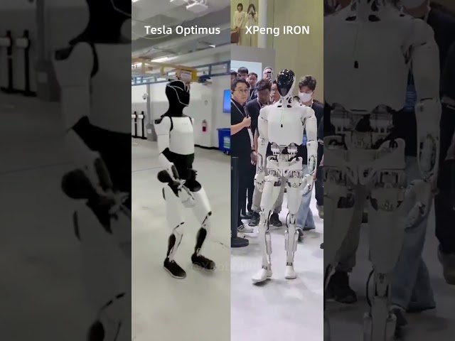 XPeng IRON vs. Tesla Optimus: Strikingly Similar Walking Styles! 👀 #Robotics  #humanoidrobot