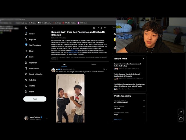 JasonTheWeen Reacts To Evelyn Ha & Ben Pasternak's Breakup..