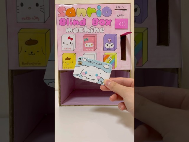 DIY Vending machine !#sanrio#hellokitty#cinnamoroll#kuromi#papercraft#asmr#diy#blindbag#blindbox