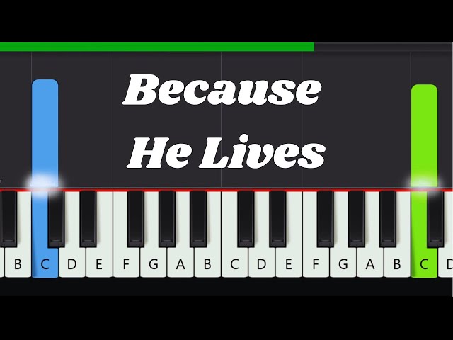 Because He Lives Slow Easy Piano Tutorial (Hymn)