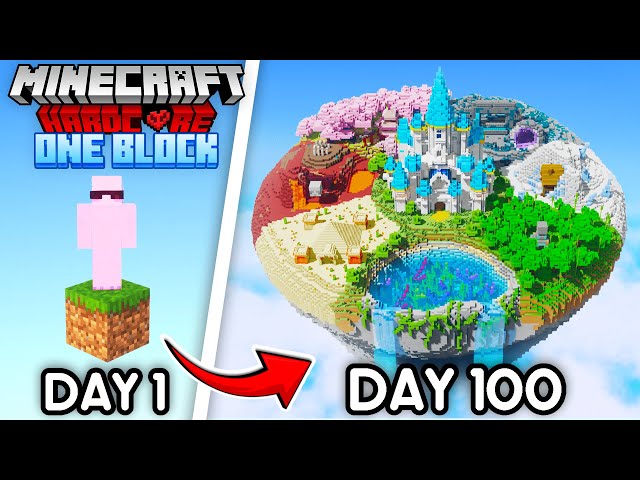 I Survived 100 Days on One Block in Minecraft Hardcore