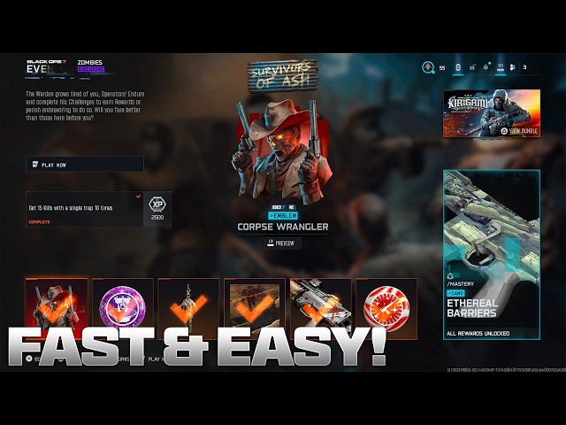 HOW TO COMPLETE SURVIVORS OF ASH EVENT FAST & EASY! (Animated Camo, Blueprints & MORE!) - Season 3