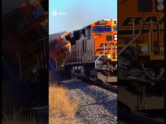 BNSF TRAIN EXPLODES 😱   #sora #aislop
