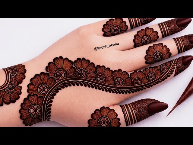 Very simple unique style mehndi design for back hand|new easy mehndi design 2025 | mehandi designs|