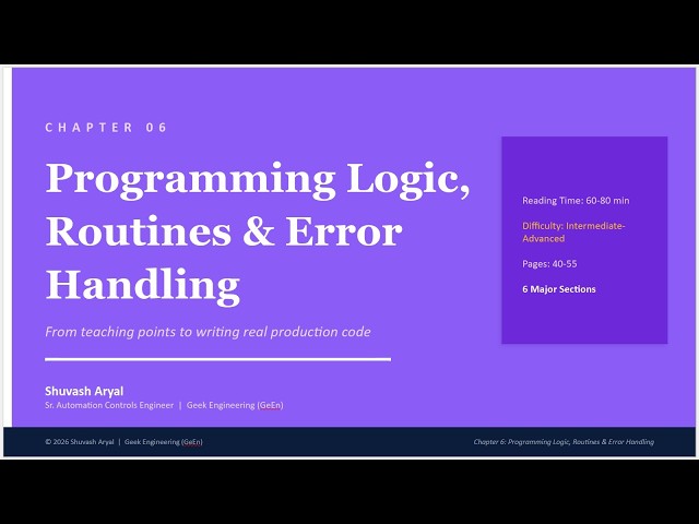 06 Programming Logic, Routines & Error Handling