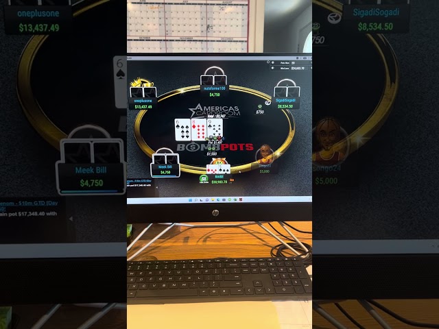 flop a straight in a bomb pot on acr #acr #gambling #highlimit