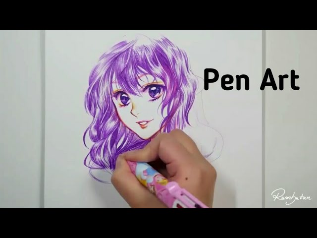 No Erasing! Colorful Ballpoint Pen Artwork.