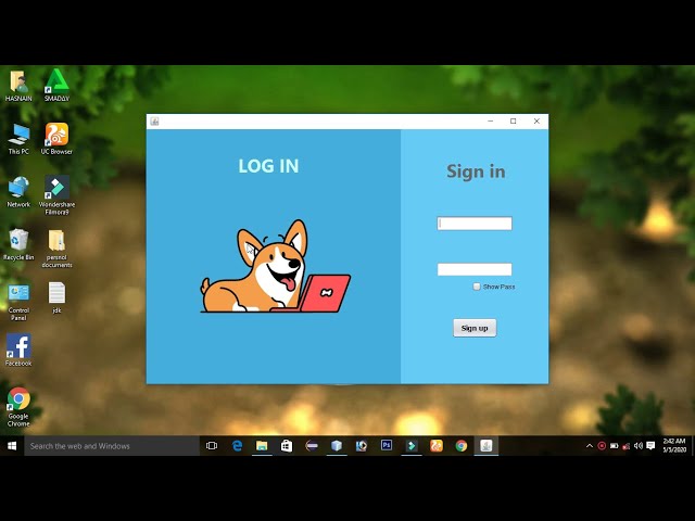 How to create a simple animated login form in java netbean.