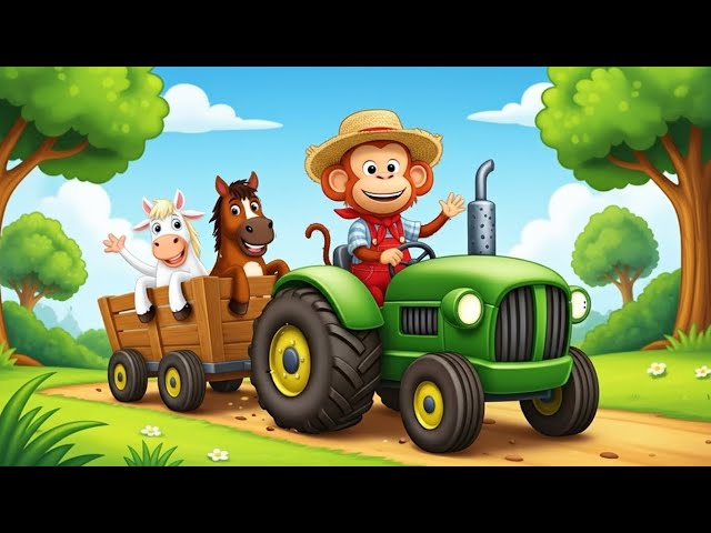 Monkey Farmer Fixes Tractor and Move a Horse & Gentle Care | Farm Life