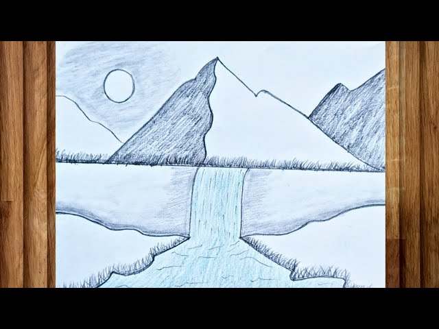 Easy Pencil Landscape Drawing for Beginners | Step by Step Sketching Tutorial | Realistic Nature Art