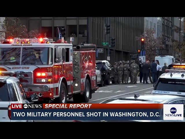 LIVE: 2 uniformed military personnel shot near White House l ABC News Special Report