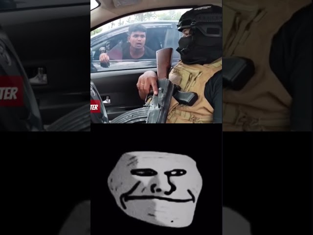 blud trying fight a soldier 💀 | troll face meme (credit: to @banggalung-181, @BangTampue)
