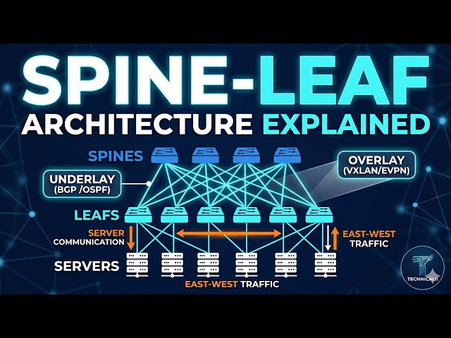 Spine-Leaf Architecture Explained: Underlay, Overlay, and Data Center Design !
