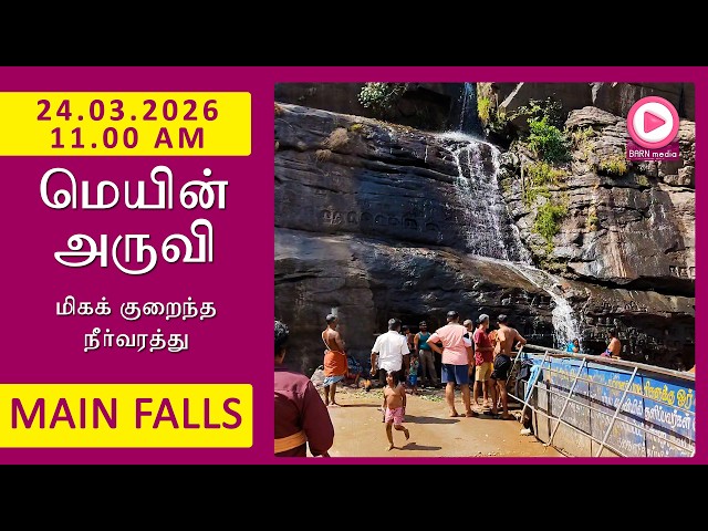 Main Falls | 24.03.2026, 11.00 AM | மெயின் அருவி வீடியோ | Kutralam Season Today | KutralamLive