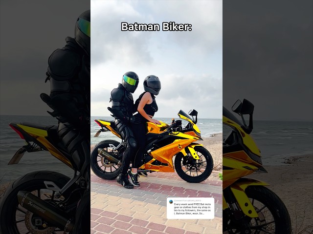 Exclusive with her in bio💃🏼🔥  Batman Biker ☠️My Bat moto armor in bio #moto #auto