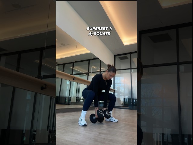 Full body dumbbell workout ❤️‍🔥 40s on, 20s rest, 3 sets - GO! #fullbody #workout #toning #fatloss