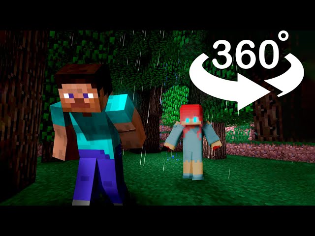 Barbie Hunts Steve in MINECRAFT 360 VR | 360/VR Experience