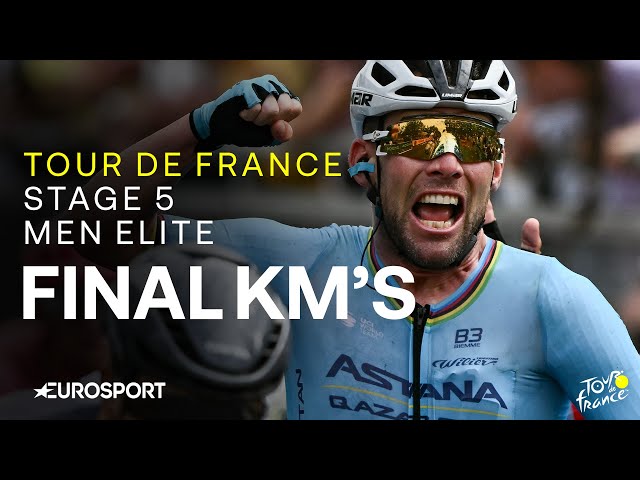 MARK CAVENDISH MAKES HISTORY! 🐐 | Tour de France Stage 5 Final Kilometres | Eurosport Cycling