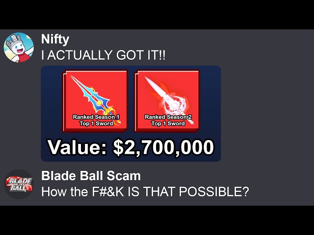 Telling Scammers I Actually Got The TOP #1 SWORDS in Blade Ball Trading