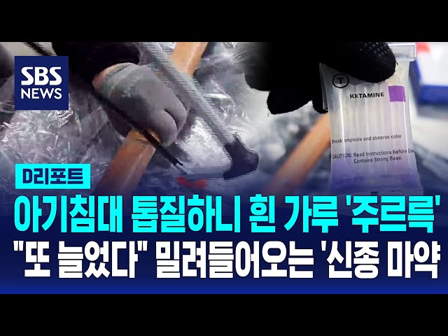 아기침대 톱질하니 흰 가루 '주르륵'.."또 늘었다" 밀려 들어오는 '신종 마약' / SBS / #D리포트
