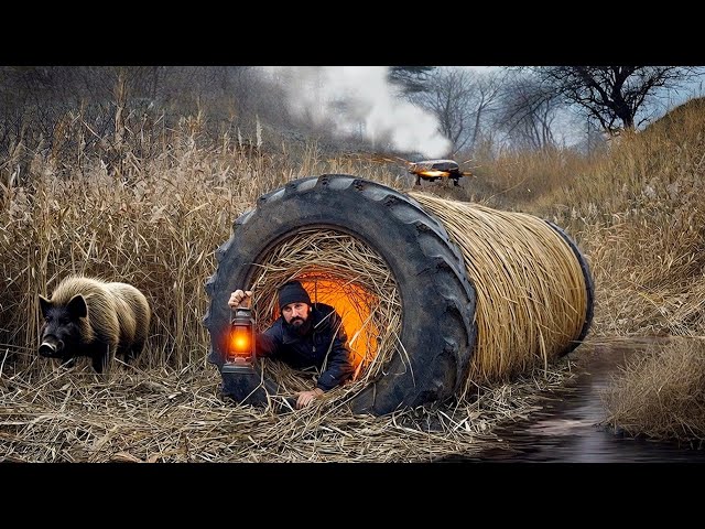 Building a Survival Shelter from Wheels and Reeds: Bushcraft Skills