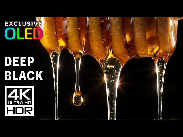 TRUE BLACK OLED HDR TEST 🍯 | Extreme 4K Ultra HD Honey Macro | Perfect Blacks Demo