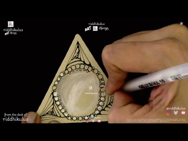Zentangle Paradox Pearl on Triangle | Mesmerizing Pattern Art from Riddhikulus Art Lounge: Zengems