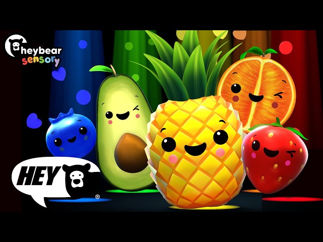 Hey Bear Sensory - Dance, Colors and Counting!  - Dancing Fruit and Funky Veggies!