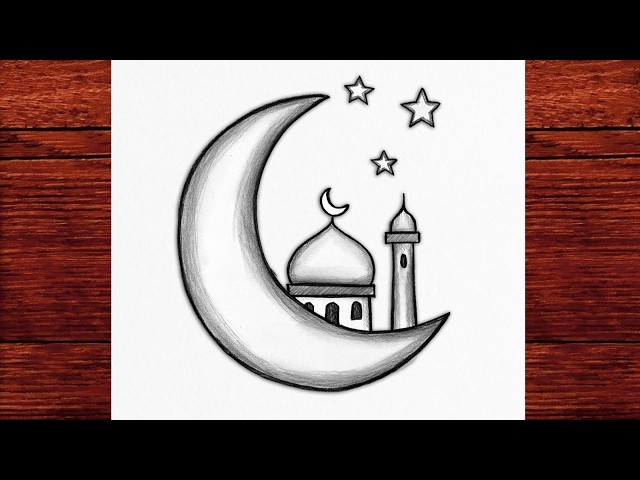 How to Draw Ramadan Kareem Step by Step 🕌 Easy Mosque Drawing for Beginners