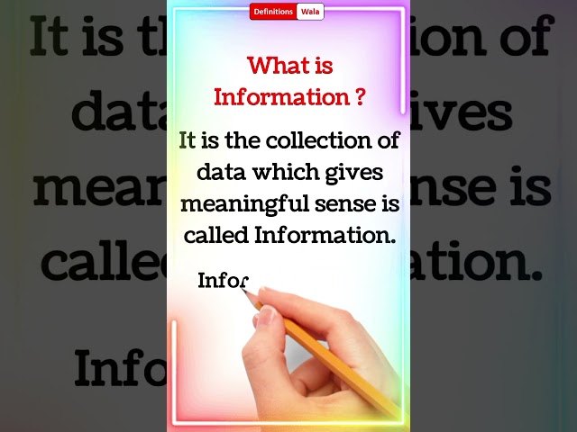 What is Information | Easy Definition of Information | Information Definition | Information