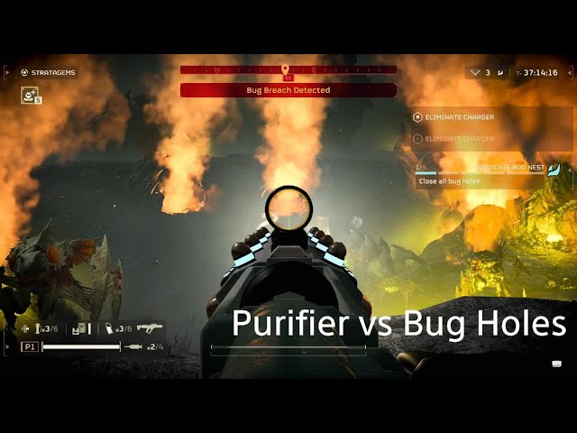 Purifier vs Bug Holes - HELLDIVERS 2