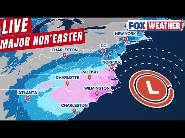 LIVE Coverage Tracking Nor'easter, East Coast Bomb Cyclone, Extreme Snow For Carolinas | FOX Weather
