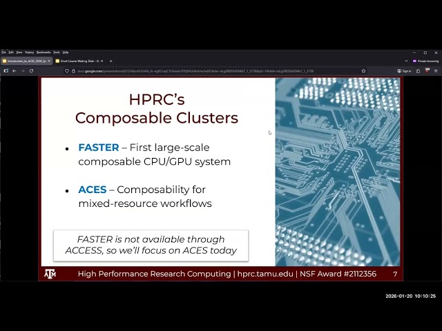 ACES - Introduction to Composable Computing on ACES (Spring 2026)