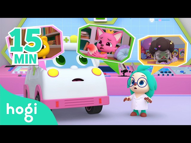 😩 CRACK! Pinkfong's Tail Got a Boo Boo!｜15 Min｜Hogi's Hospital Play｜Hogi Pinkfong