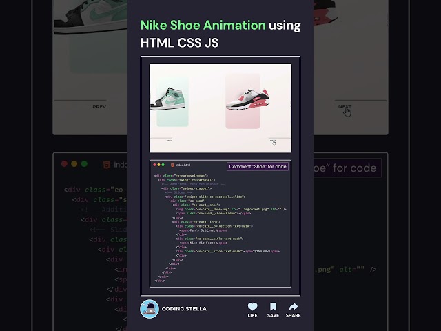 Nike Shoe Animated Slider using HTML CSS 😵😱 #slider #css #coding