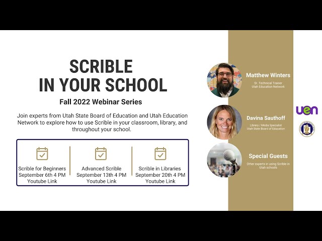 Scrible Fall 2022 Webinar Series - Scrible in Schools