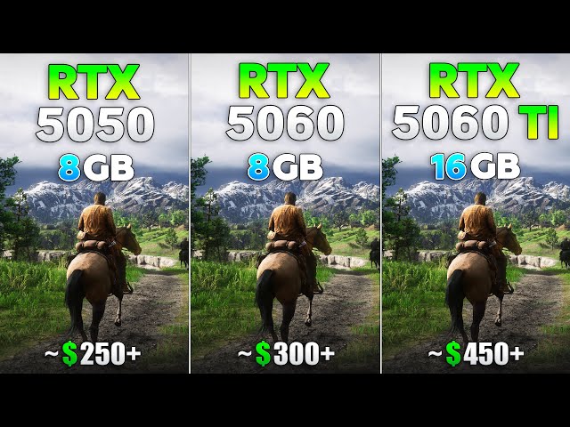 RTX 5050 vs RTX 5060 vs RTX 5060 Ti - Test in 10 Games