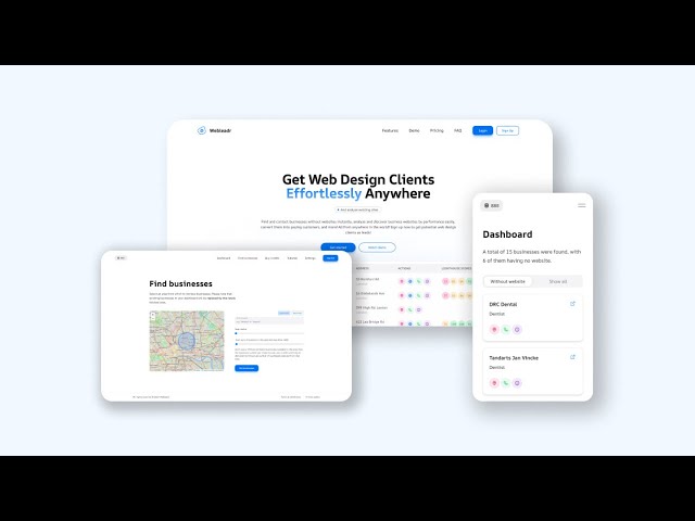Find Web Design Leads & Businesses Without Websites with Webleadr
