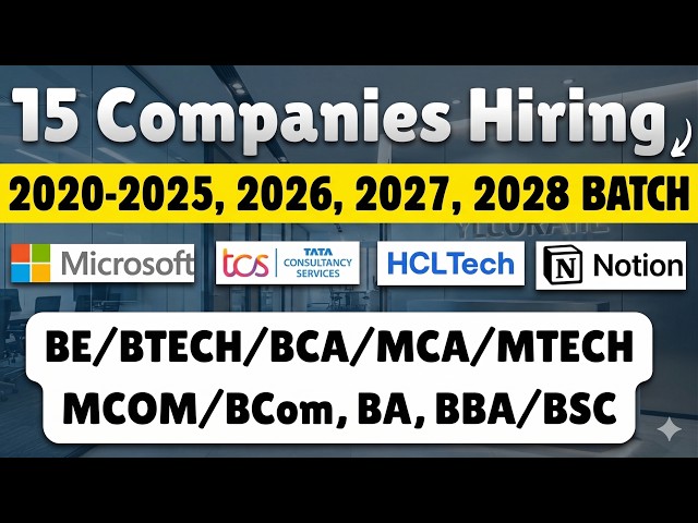 🔥OFF-Campus 15 Companies Biggest Hiring | Off-Campus Drive 2020-2025, 2026, 2027, 2028 BATCH