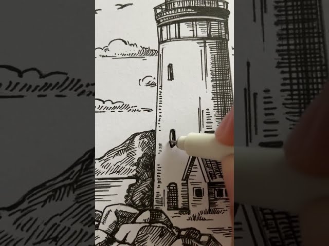 Ink waves 🌊🌊🌊 #inkpenart #inkdrawing  #sketchbook