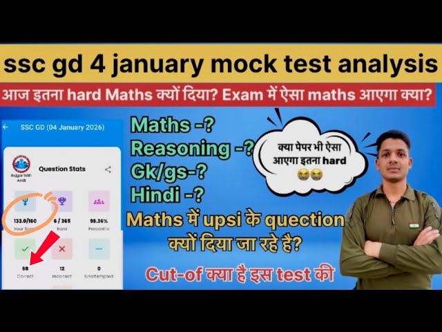 4th January RWA SSC GD Mock Test Analysis🎯What was my score? Mock test level? What will be the cu...