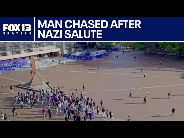 Mob of students chases person accused of Nazi salute at UW | FOX 13 Seattle