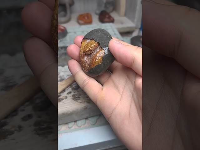Unique Handmade Stone Carving – Snake in the Stone