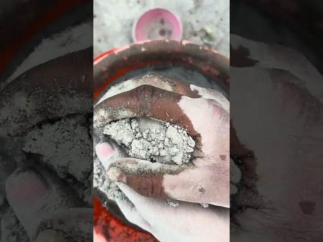 ASMR Soft Dry Sand Cement Crumbling into water 1205  #satisfying #crunchycrumbles 53